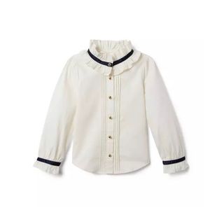 Janie and Jack RUFFLE RIBBON POPLIN TOP, size 3T in very good condition
